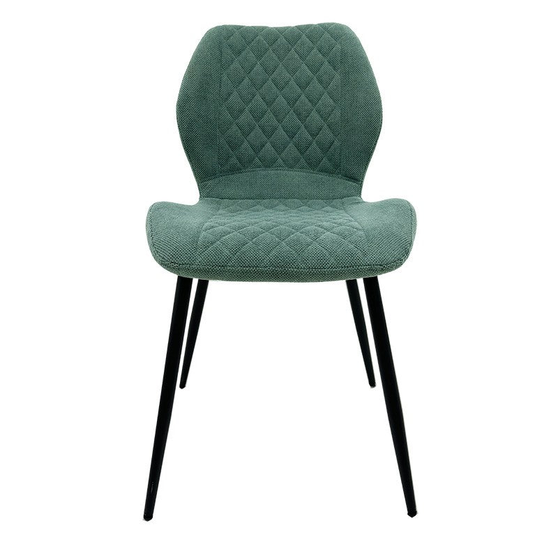 Conjunto 4 Cadeiras DINARD, metal, tecido linen verde